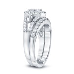1ct TDW Cluster Diamond Bridal Ring Set - Handcrafted By Name My Rings™