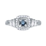 2/5ct TDW Halo Blue Diamond Engagement Ring - Handcrafted By Name My Rings™