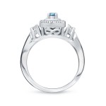 2/5ct TDW Halo Blue Diamond Engagement Ring - Handcrafted By Name My Rings™