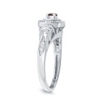 2/5ct TDW Halo Brown Diamond Engagement Ring - Handcrafted By Name My Rings™