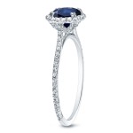 3/4ct Blue Sapphire and 3/4ct TDW Round Diamonds Engagement - Handcrafted By Name My Rings™