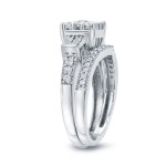 3/4ct TDW Cluster Diamond Bridal Ring Set - Handcrafted By Name My Rings™