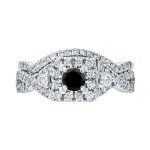 3/4ct TDW Halo Black Diamond Braided Bridal Ring Set - Handcrafted By Name My Rings™