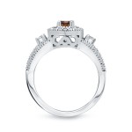 3/5ct TDW Halo Brown Diamond Engagement Ring - Handcrafted By Name My Rings™