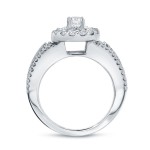 3/5ct TDW Round Diamond Cluster Bridal Ring Set - Handcrafted By Name My Rings™