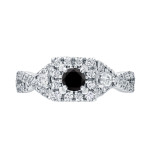 4/6ct TDW Halo Black Diamond Engagement Ring - Handcrafted By Name My Rings™
