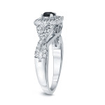 4/6ct TDW Halo Black Diamond Engagement Ring - Handcrafted By Name My Rings™