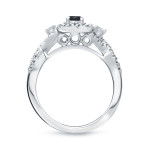 4/6ct TDW Halo Black Diamond Engagement Ring - Handcrafted By Name My Rings™