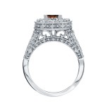 Gold 1 1/2ct TDW Brown Round Diamond Halo Engagement Ring - Handcrafted By Name My Rings™