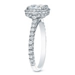Gold 1 1/2ct TDW Certified Cushion-Cut Diamond Halo Engagement Ring - Handcrafted By Name My Rings™