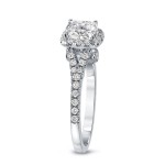 Gold 1 1/2ct TDW Certified Cushion Cut Diamond Halo Engagement Ring - Handcrafted By Name My Rings™
