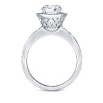 Gold 1 1/2ct TDW Certified Round Cut Diamond Engagement Ring - Handcrafted By Name My Rings™