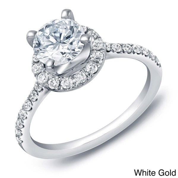 Gold 1 1/2ct TDW Certified Round Diamond Engagement Ring - Handcrafted By Name My Rings™