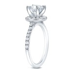 Gold 1 1/2ct TDW Certified Round Diamond Engagement Ring - Handcrafted By Name My Rings™
