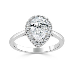 Gold 1 1/2ct TDW Pear-Shape Diamond Engagement Ring - Handcrafted By Name My Rings™