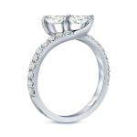 Gold 1 1/2ct TDW Round-Cut Diamond 4-Prong, 2-Stone Engagement Ring - Handcrafted By Name My Rings™