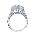 Gold 1 1/2ct TDW Round Diamond Halo Engagement Ring - Handcrafted By Name My Rings™