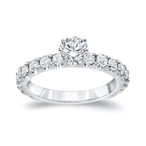 Gold 1 1/2ct TDW Round Diamond Solitiare Engagement Ring - Handcrafted By Name My Rings™