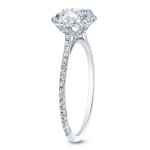 Gold 1 1/2ctTDW Certified Round Diamond Halo Engagement Ring - Handcrafted By Name My Rings™