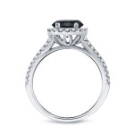 Gold 1 1/3ct TDW Round Cut Black Diamond Halo Engagement Ring - Handcrafted By Name My Rings™