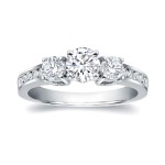 Gold 1 1/3ct TDW Round Diamond Three Stone Ring - Handcrafted By Name My Rings™