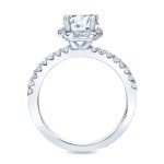 Gold 1 1/4 ct TDW Certified Round Diamond Halo Bridal Ring Set - Handcrafted By Name My Rings™