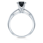Gold 1 1/4ct 4-Prong Round Cut Black Diamond Solitaire Engagement Ring - Handcrafted By Name My Rings™