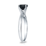Gold 1 1/4ct 4-Prong Round Cut Black Diamond Solitaire Engagement Ring - Handcrafted By Name My Rings™