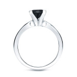 Gold 1 1/4ct Princess Cut Black Diamond Solitaire Engagement Ring - Handcrafted By Name My Rings™