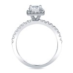 Gold 1 1/4ct TDW Certified Princess Diamond Halo Bridal Ring Set - Handcrafted By Name My Rings™