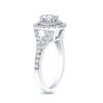 Gold 1 1/4ct TDW Cushion Double Halo Diamond Engagement Ring - Handcrafted By Name My Rings™
