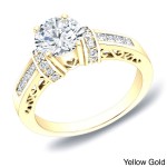 Gold 1 1/4ct TDW Diamond Engagement Ring - Handcrafted By Name My Rings™