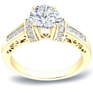 Gold 1 1/4ct TDW Diamond Engagement Ring - Handcrafted By Name My Rings™