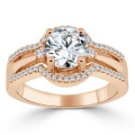 Gold 1 1/5ct TDW Certified  Round Diamond Engagement Ring - Handcrafted By Name My Rings™