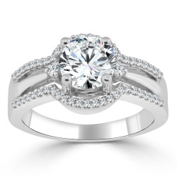 Gold 1 1/5ct TDW Certified  Round Diamond Engagement Ring - Handcrafted By Name My Rings™