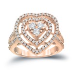 Gold 1 1/6ct TDW Round Diamond Halo Engagement Ring - Handcrafted By Name My Rings™