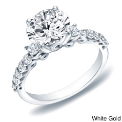 Gold 1 2/5ct TDW Certified Diamond Traditional Engagement Ring - Handcrafted By Name My Rings™
