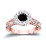 Gold 1 3/4ct TDW Black and White Diamond Engagement Ring - Handcrafted By Name My Rings™