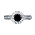 Gold 1 3/4ct TDW Black and White Diamond Engagement Ring - Handcrafted By Name My Rings™