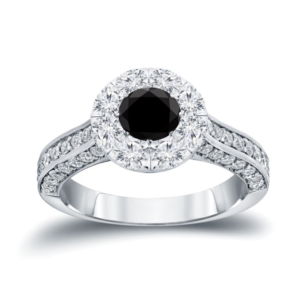 Gold 1 3/4ct TDW Black and White Diamond Engagement Ring - Handcrafted By Name My Rings™