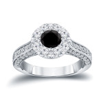Gold 1 3/4ct TDW Black and White Diamond Engagement Ring - Handcrafted By Name My Rings™