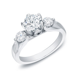 Gold 1 3/4ct TDW Certified 3-Stone Diamond Engagement Ring - Handcrafted By Name My Rings™