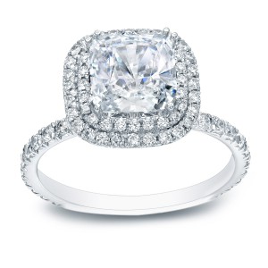 Gold 1 3/4ct TDW Certified Cushion Cut Diamond Engagement Ring - Handcrafted By Name My Rings™