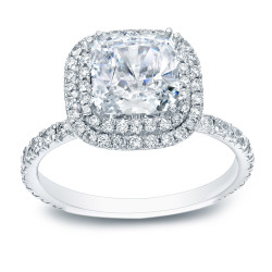Gold 1 3/4ct TDW Certified Cushion Cut Diamond Engagement Ring - Handcrafted By Name My Rings™