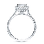 Gold 1 3/4ct TDW Certified Cushion Diamond Halo Engagement Ring - Handcrafted By Name My Rings™