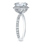 Gold 1 3/4ct TDW Certified Cushion-cut Diamond Double Halo Engagement Ring - Handcrafted By Name My Rings™