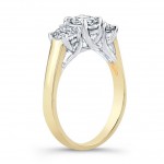 Gold 1 3/4ct TDW Diamond 3-stone Engagement Ring - Handcrafted By Name My Rings™
