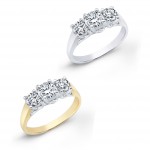 Gold 1 3/4ct TDW Diamond 3-stone Engagement Ring - Handcrafted By Name My Rings™
