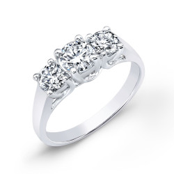 Gold 1 3/4ct TDW Diamond 3-stone Engagement Ring - Handcrafted By Name My Rings™