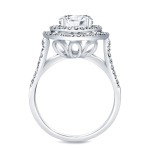 Gold 1 3/4ct TDW Round-Cut Diamond Halo Engagement Ring - Handcrafted By Name My Rings™